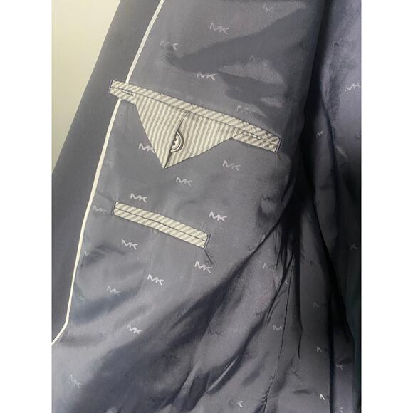 Michael Kors Navy Classic Fit Blazer 48 Long Passport Collection 4-Way Stretch - Picture 6 of 9